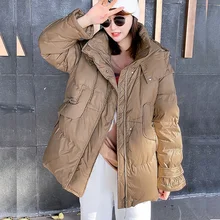 

Candy Color Lightweight White Duck Down Coat Winter Women Casual Hooded Parkas Long Sleeve Short Puffer Jacket Female Outerwear