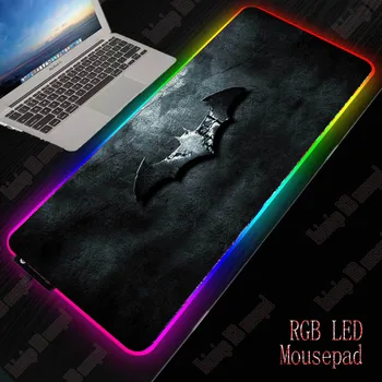

Yuzuoan Batman Game Laptop Large RGB Control Mouse Pad Gamer XXL Mouse Non-slip Carpet Pad LED Color Lighting PC Desktop Pad