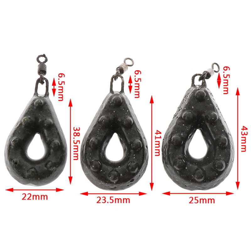 1pc Drop Shape Weights Lead Sinkers With Ring Carp Fishing Anti Dust Sea Fishing Sinker Tackle 40/50/60g Carp Fishing Tackle