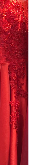 Женское атласное вечернее платье SSYFashion, роскошное длинное бальное платье без рукавов, с цветочным кружевом и бисером, банкетное платье для свадебных торжеств и выпускных вечеринок - Цвет: Красный