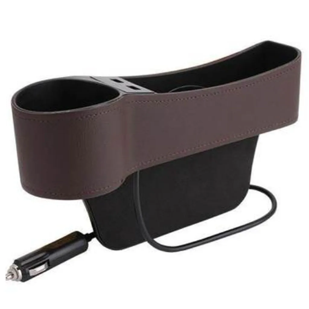 Car Seat Gap Catcher Filler Storage Box Side Pocket Organizer Holder Beige B