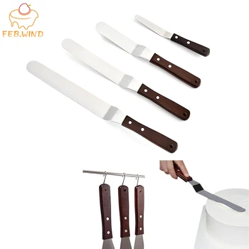 

FEBWIND Metal Offset Cake Spatula bakery 4 6 8 10 Inches Stainless Steel Baking Espatula Cake Decorating Tools 022