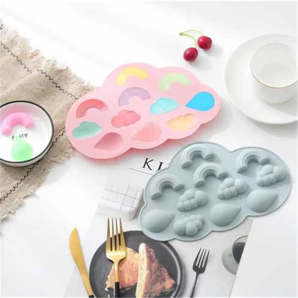 3D Радуга облако капли дождя силиконовые формы Sugarcraft тиснёный помадный торт украшения инструменты глина конфеты шоколадная мастика формы