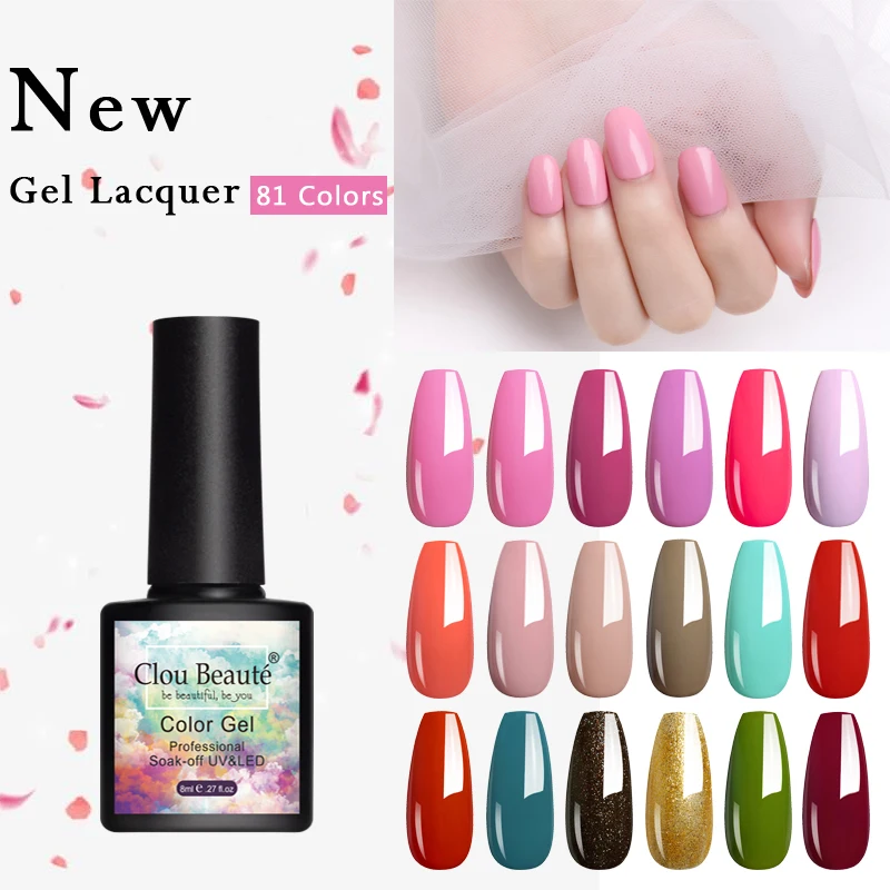 Гель-лак для ногтей Clou Beaute полуперманентный маникюра набор верхнего и покрытия 8