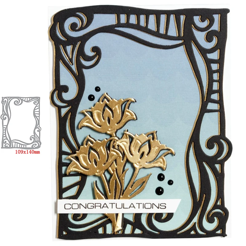 

Charming Elegant Lace Frame Blooming Flower Hollow Metal Cutting Dies For DIY Scrapbooking Paper Cards Hot Crafts New 2019
