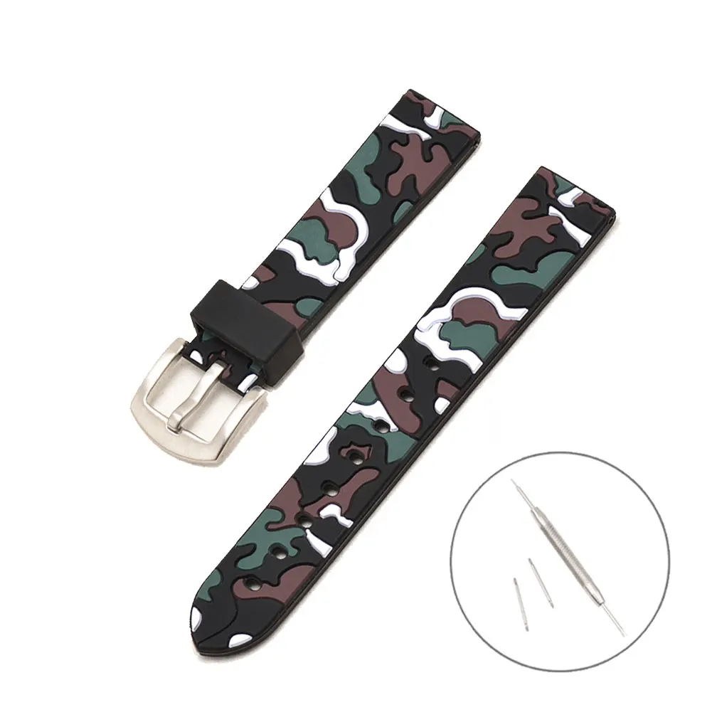 Black 22 мм универсальный ремешок для часов камуфляжный силиконовый модный ремешок для часов Garmin Fenix6 для Garmin Fenix6 pro ремешок на запястье - Цвет: Black