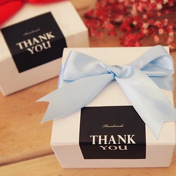

10 Sheets Black And White 'Thank You' Rectangular Seal Sticker Gift Sticker For Homemade Bakery Packaging Decoration Label