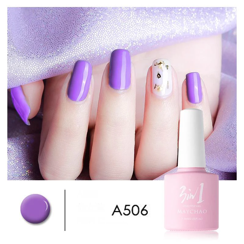 MAYCHAO 36colors 3 in 1 Gel Nail Polish UV LED Gel Varnish Soak Off Nail Lacquer For Autumn Winter Long-lasting - Цвет: A506