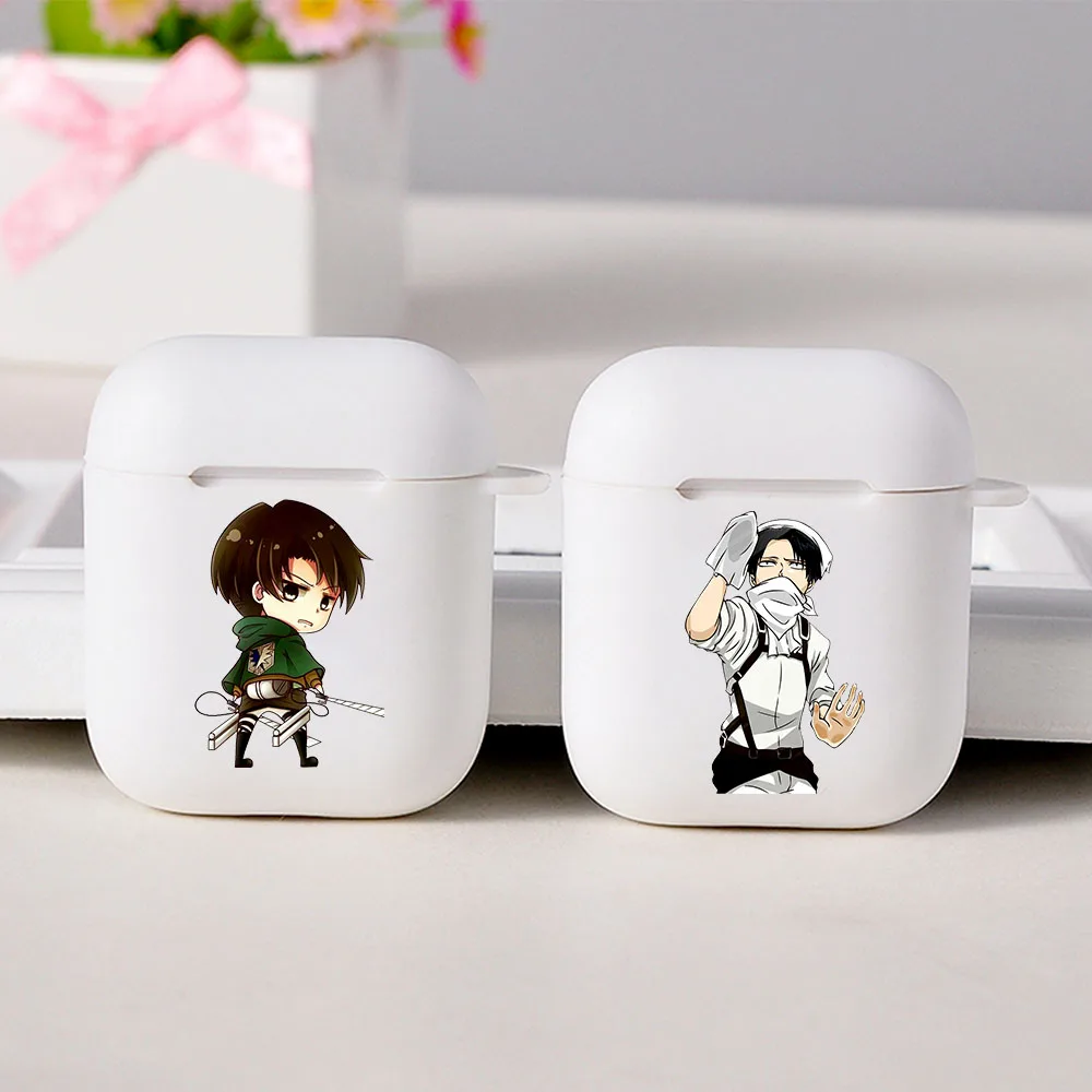 

Hot Anime Attack On Titan Levi Ackerman Soft Silicone Earphone Case for Apple Airpods 1 2 Cover Wireless Earphone Coque Fundas