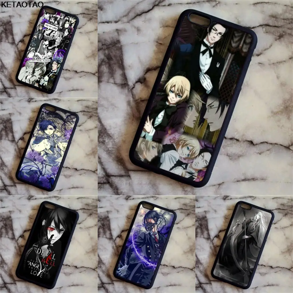 Чехол для телефона KETAOTAO Black Butler Kuroshitsuji Sebastian аниме s для iPhone 4S 5C 5S 6 6S 7 8 Plus X чехол из мягкого ТПУ резины силикона