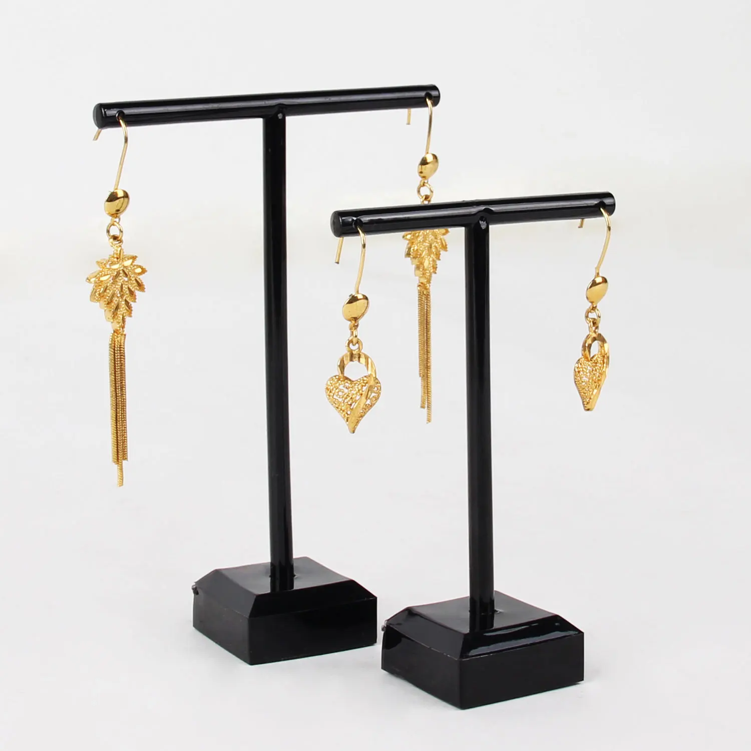 2 Pcs/Set Earrings Shelf Jewelry Display Rack T Shape Stand Show Charms Universal Professional Showcase