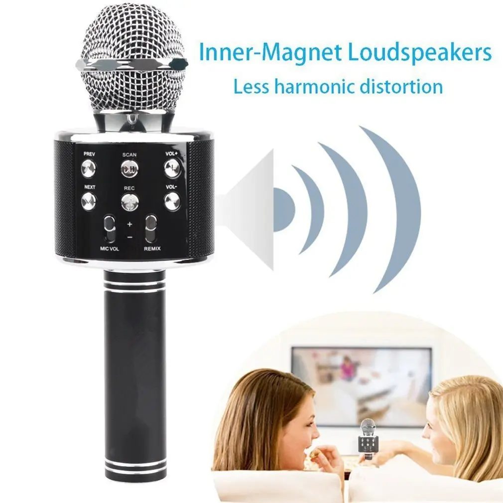 

Bluetooth KTV Wireless Karaoke Handheld Microphone USB Player Mic Speaker Portable Christmas Birthday Home Party HOT