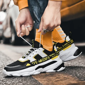 

Fashion Men Casual Shoes 2020 brand sneakers men Lightweight Lace-up Walking Sneakers trainer Male Footwear2003