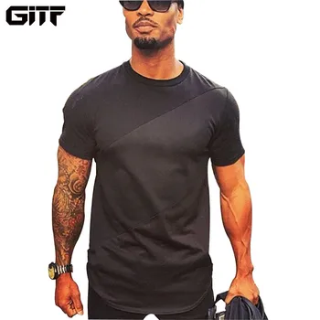 

GITF Compression Sport t Shirt men Running Fitness t Shirt Tight Soccer Basketball Gym Quick drying splice tee men Sportswear