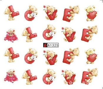 

Nail Sticker Water Decals Nails Art Slider Love Letter Cute Bear Designs Decoration Stickers Manicure Accessories Wraps Foil