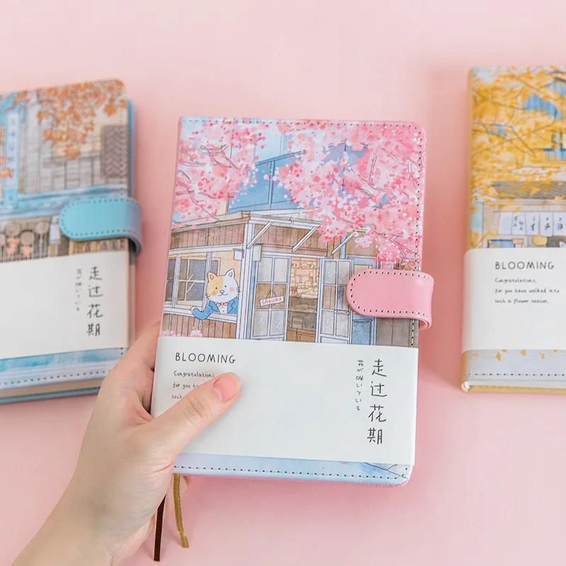 Creative agenda romance cherry blossom notebook illustration grid hand painted school Notebook Book Office School Supplies Gift Creative agenda romance cherry blossom notebook illustration grid hand painted school Notebook Book Office School Supplies Gift