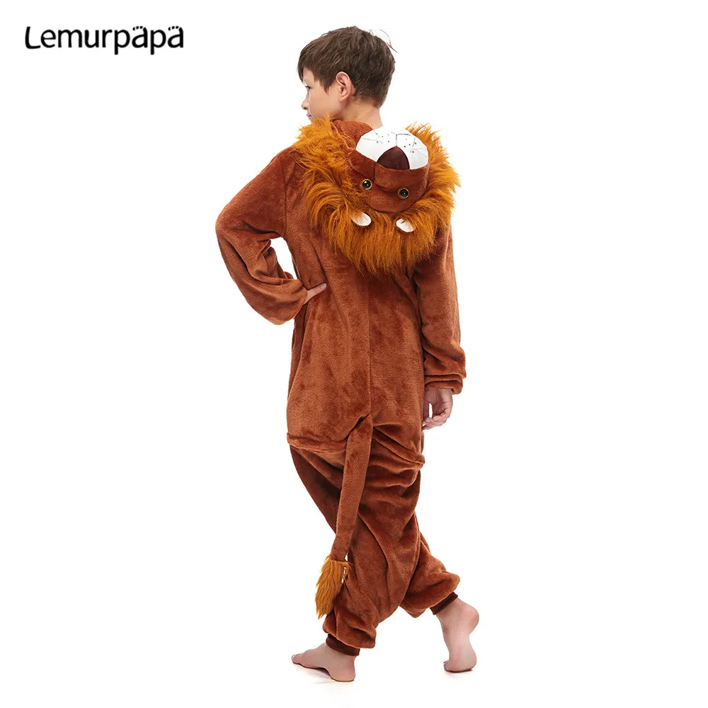 Cartoon Lion Kigurumis Onesies Kid Sleepwear Animal Cute pajama Homewear Girl Boy Party Clothing Cosplay Jumpsuit Child Costume