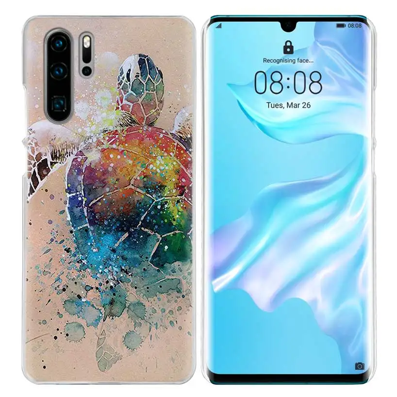 Черепаха чехол для huawei mate 30 20 10 P20 P30 Lite Pro P Smart Y9 Prime 2019 Honor 8A 8X 10i PC Чехлы для телефона