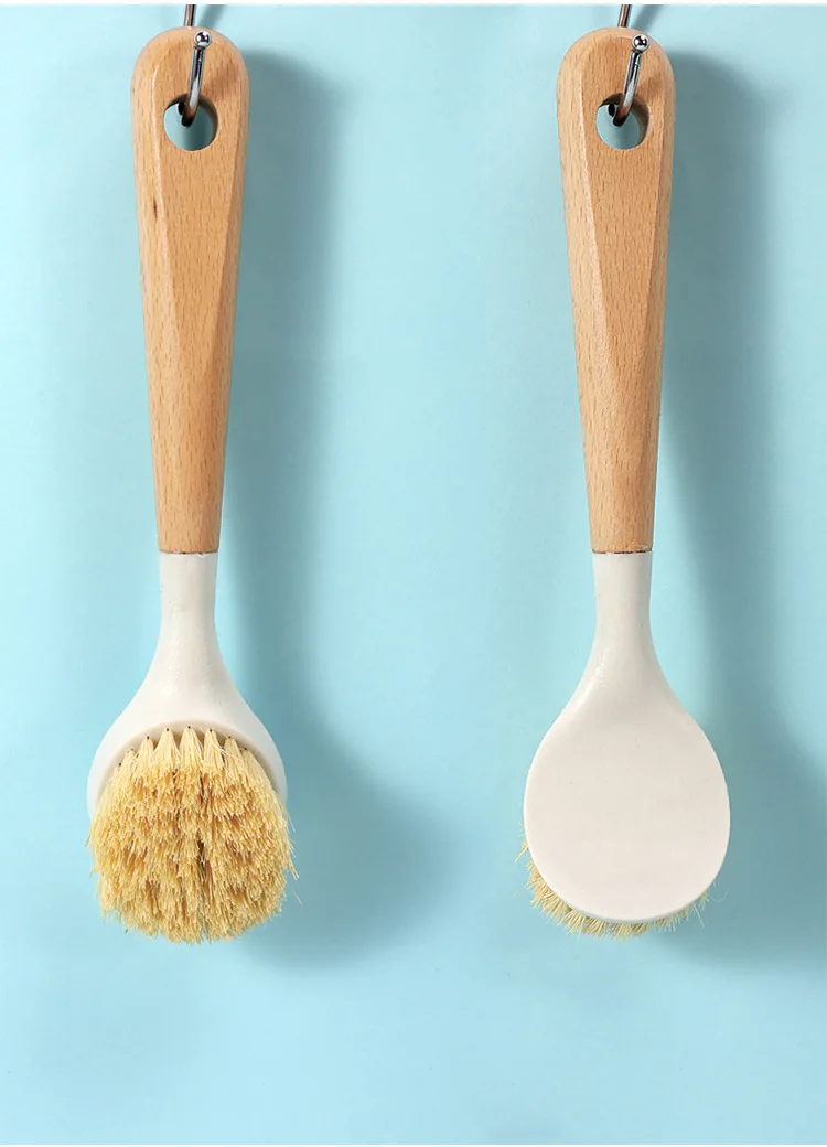 

1pc Wooden Handheld Long Handle Pot Cooktop Washing Cleaning Brush for Pan Glass Dish Cup Sink Scourer Kitchen