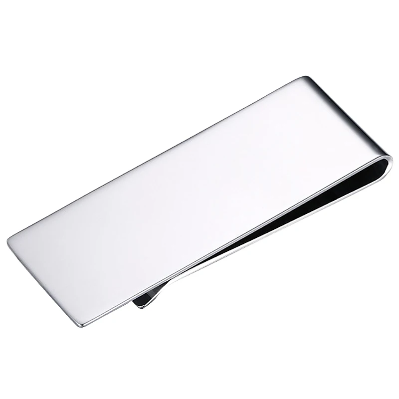

TOP!-Titanium Money Clip Metal Business Card Credit Card Cash Wallet Polished Cash Clamp Holder Mini Wallet