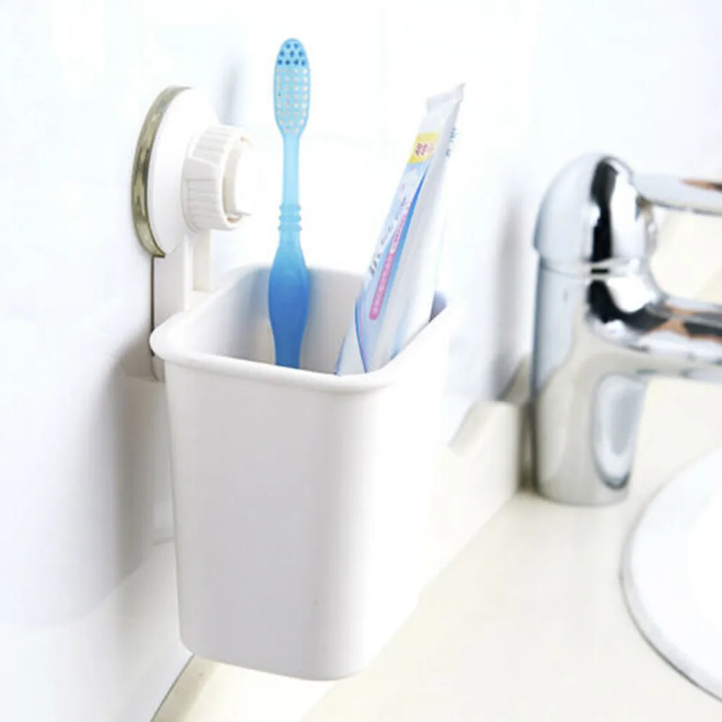 

Useful Wall Mounted Toothbrush Holder Automatic Toothpaste Dispenser with Cup Phone Cosmetic Storage Bathroom Accessories Set