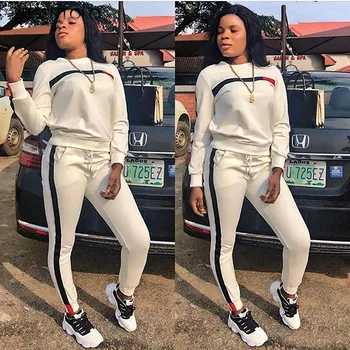 

Lugentolo Women Two Piece Set Spring Long Sleeve Autumn Winter O-neck Tops Simple Fashion Casual Stitching Sports Female Sets