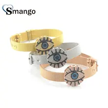 Медный микро Pave CZ глаза Форма Шарм ремешок браслет в 3 цветах высокое качество покрытие из 5 шт, B0043