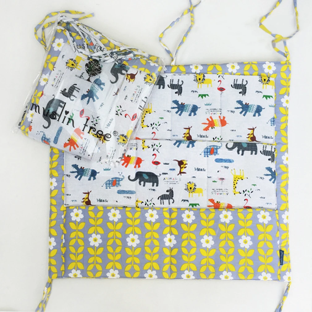 OUTAD Promotion Baby Cot Bed Hanging Storage Bag 100%Cotton Crib Organizer 60*55cm Toy Diaper Pocket for Crib Bedding Sets