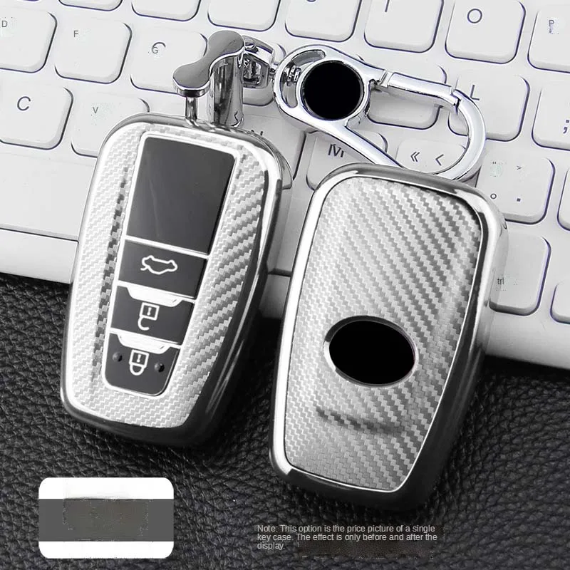 Supporto della cassa della copertura chiave a distanza dell'automobile di TPU della fibra del carbonio per Toyota CHR Prado Prius Camry Corolla RAV4 2021 2017 2018 2019 2020 Auto - Hfce78daf494f4a2fa5df97cc9944130d6