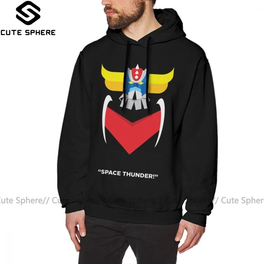 Худи Grendizer, худи Grendizer, ХХХ, Открытый пуловер, худи, хлопок, серый, мужские, повседневные, Осенние, с длинным рукавом, толстовки