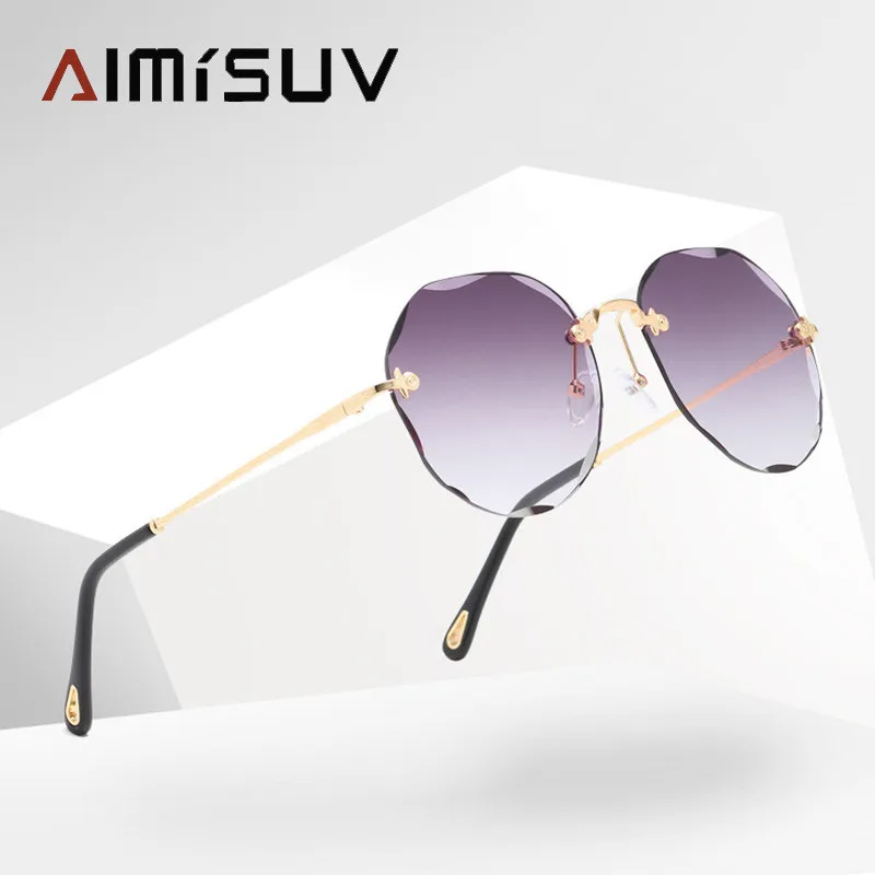 

Sometimes all you need is a new perspective . Fashion Round Rimless Sunglasses Women UV400