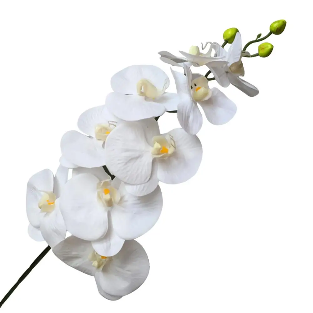 9 головок, искусственный цветок фаленопсиса, декоративный, настоящее прикосновение, Бабочка, Орхидея, цветок, латекс, орхидеи для украшения дома, свадьбы