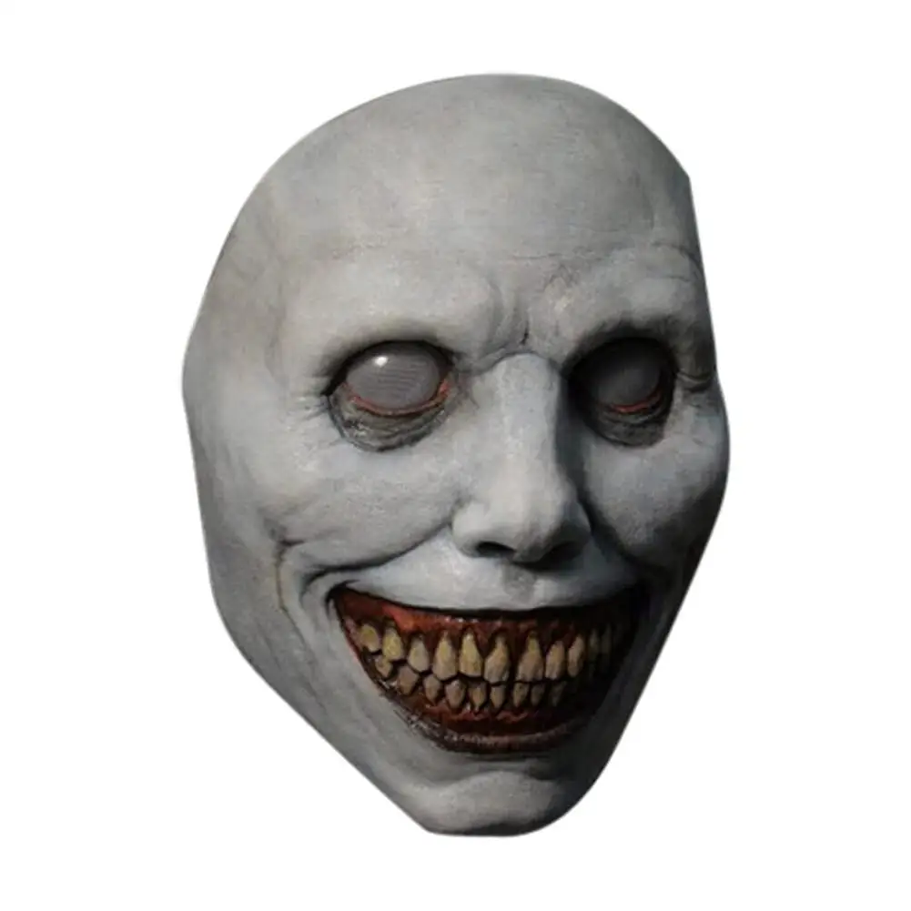 Assustador halloween máscaras horror sorrindo demônios festa de festa de  máscaras traje horror brincadeira brincadeira mal rosto festa cosplay  adereços - AliExpress