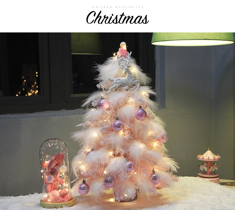INS постепенная розовая сеть знаменитостей Рождественская елка Розовое перо девочка сердце подарок на день рождения ins Рождественское украшение ручной работы