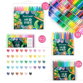 

12/18/24/36/42 Colors Art Marker Watercolor Brush Pens Calligraphy Paint Pens Set School Supplies Stationery