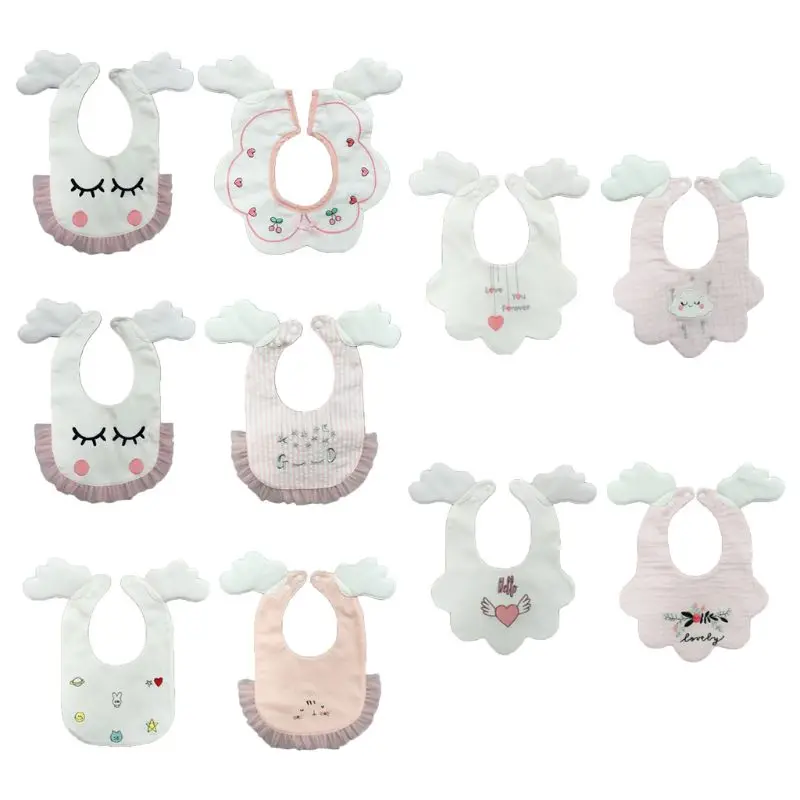 2 шт./компл. Детские Водонепроницаемые хлопковые нагрудники с вышивкой