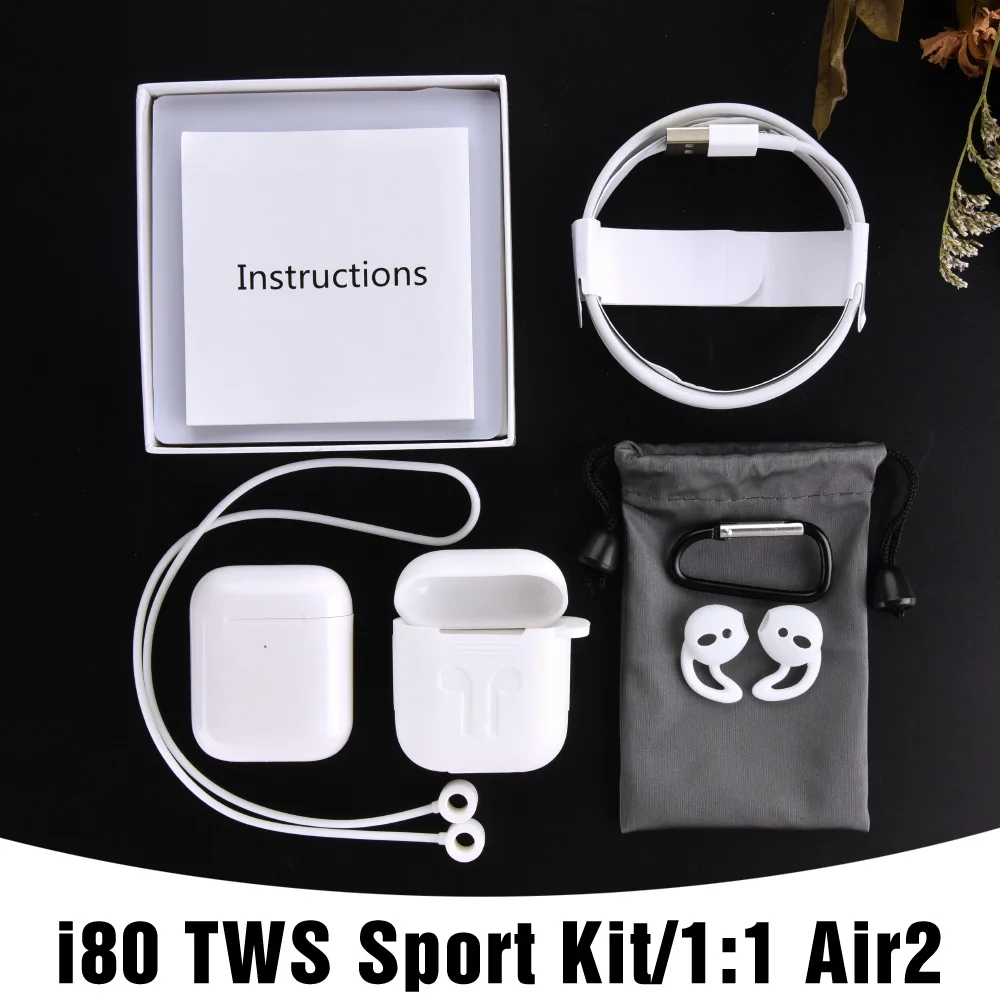 i80 TWS With kits I80 TWS всплывающие Bluetooth 5,0 наушники Реплика 1:1 Air 2 беспроводные гарнитуры наушники для телефона PK W1 чип Redmi Airdots i30 i60 TWS - Цвет: i80 TWS With kits