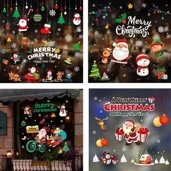 Removable Window Door Wall Sticker Home Room Merry Christmas Decals