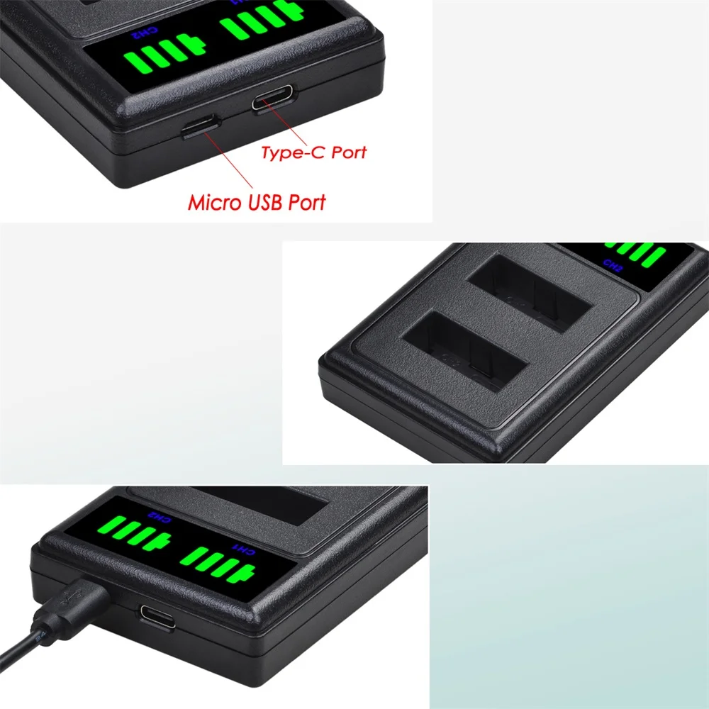 4k h8 h8r h9 h9r, carregador duplo para pg 1050