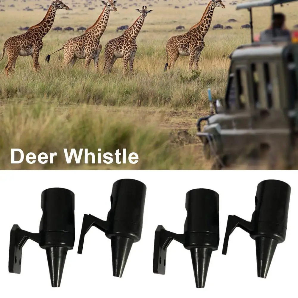 

2PCS Car Deer Whistle Avoids Deer Collisions Wildlife Warning Whistles Warning Device For Motorcycle Truck SUV And ATV Black