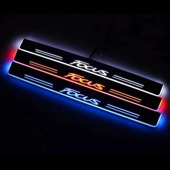 

Customized Car LED Door Sill For Ford Focus 2 3 4 MK2 MK3 MK Acrylic Door Scuff Plate Welcome Pedal Car Interior Trim