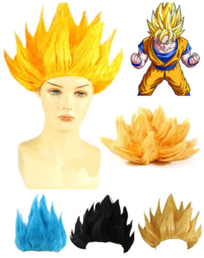 Hot Selling Anime Dragon Ball Z Cosplay Wig Goku Costume Party Dress Up Black Blue Yellow Christmas Gift for Adult Kids |