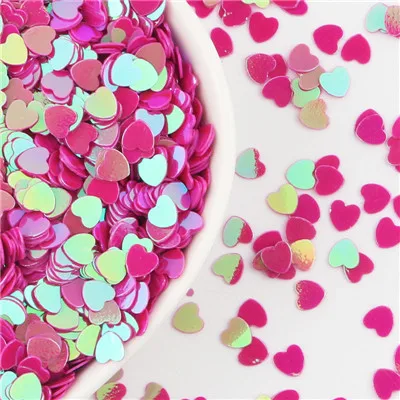 Mini Nail Sequins 4mm Love Heart Shape Sequin Paillette PVC Loose Glitter Paillettes Craft Wedding Decoration Confetti 20g