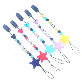 

Cute Toy Chewing Gum Pacifier Clips Soother Chains for Baby Gifts Baby Pacifier Chain Baby Products Silicone Pacifier Chain