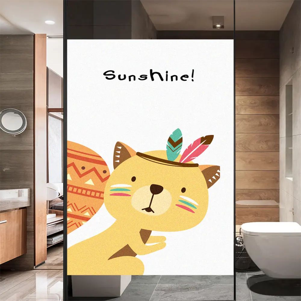 

Window Film Privacy Lovely Animals Glass Sticker UV Blocking Heat Control Window Coverings Window Tint for Homedecor