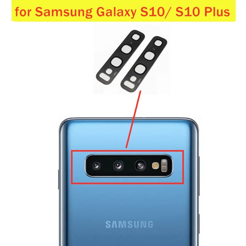 2pcs/lot For Samsung Galaxy S10/ S10 Plus Back Camera Glass Lens Main Rear Camera  Lens With Glue Repair Spare Parts - Mobile Phone Flex Cables - AliExpress