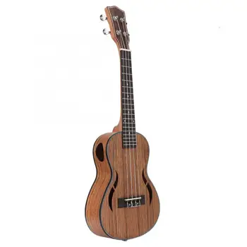 

23in Walnut Ukulele Set With Strings Capo Cleaning Cloth Musical Instrument