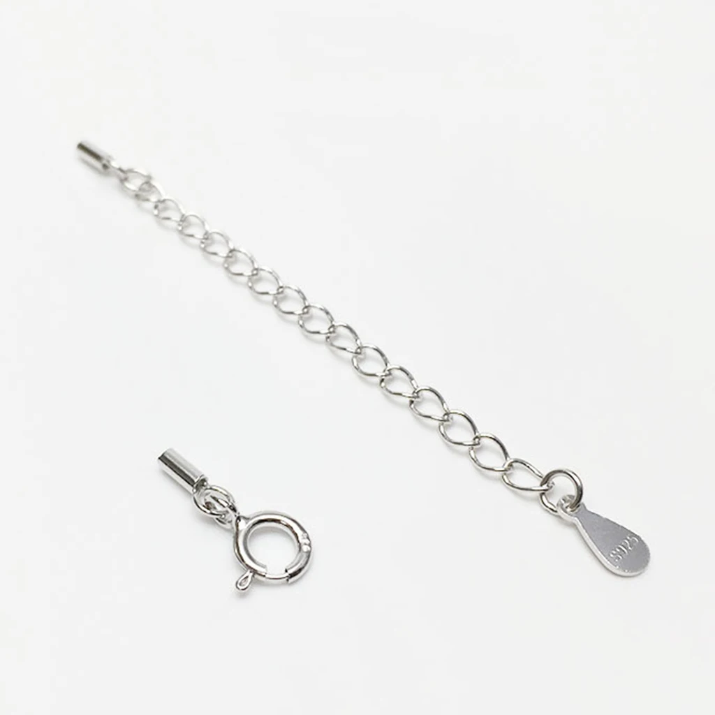 10 Pieces/set 925 Sterling silver color Tube Crimp Beads Stopper Cord End Bead DIY necklace bracelet Jewelry Making Findings