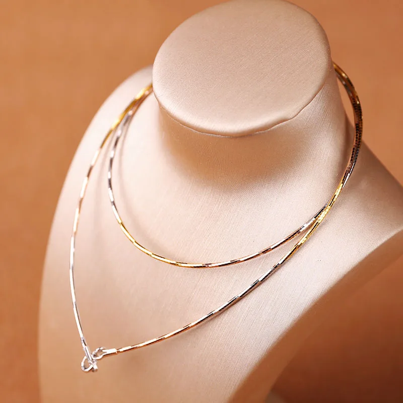 

S925 Silver Italian Craft 1.1mm soft collar snake bone chain chain bare neck chain color silver necklace woman