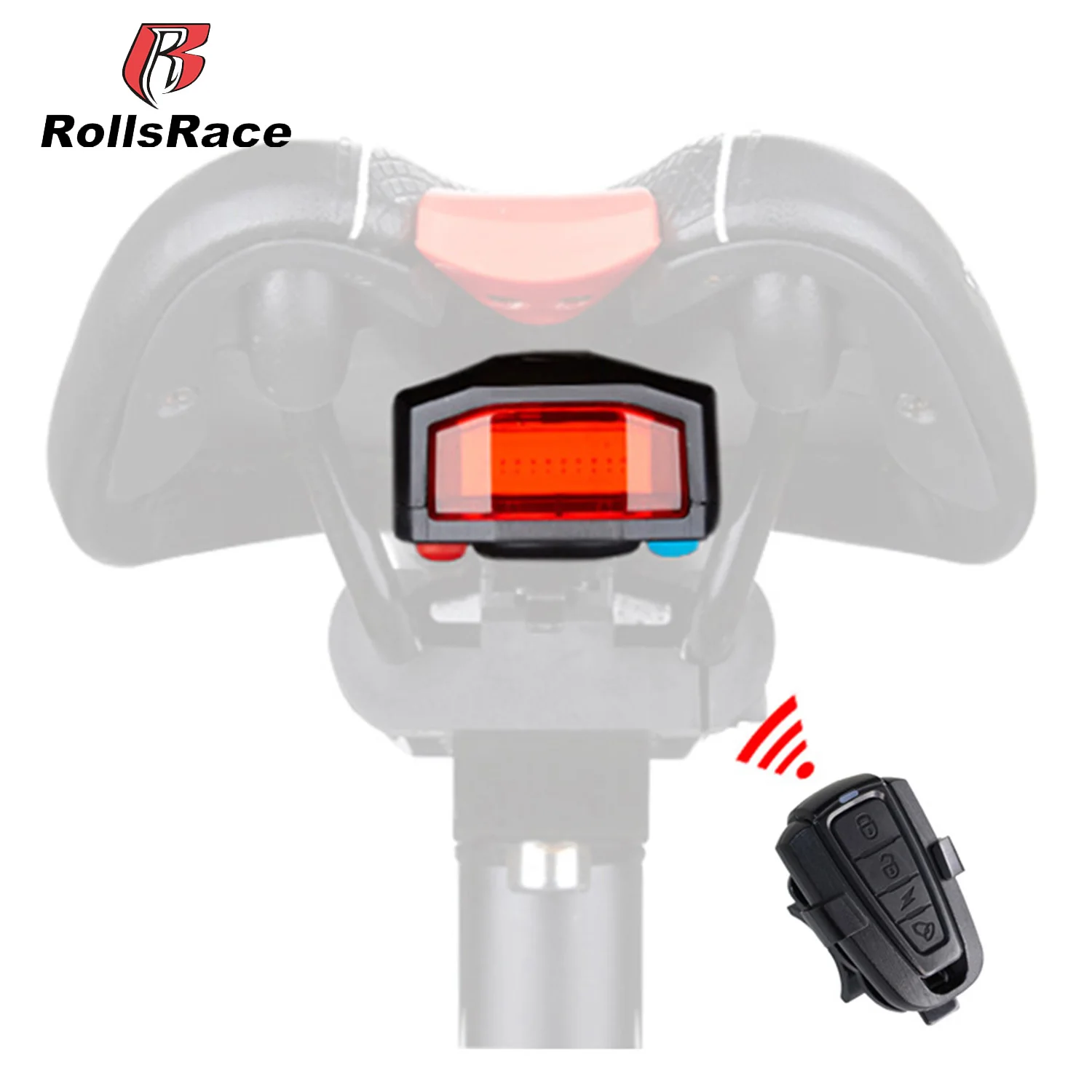 Rollsrace, возможность зарядки при помощи разъема USB, Bell светильник велосипедный сигнал тревоги Светильник Велоспорт Хвост светильник Рог светодиодный Беспроводной Анти-кражи дистанционного Управление велосипед аксессуары